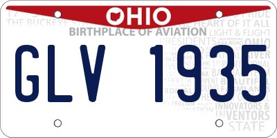 OH license plate GLV1935