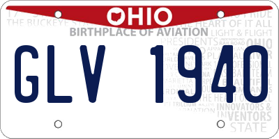 OH license plate GLV1940