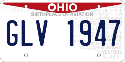 OH license plate GLV1947
