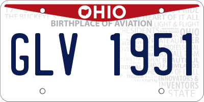 OH license plate GLV1951