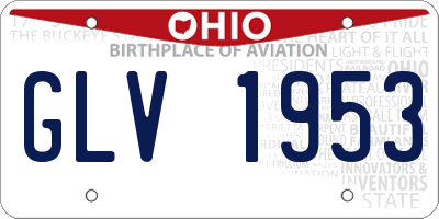 OH license plate GLV1953