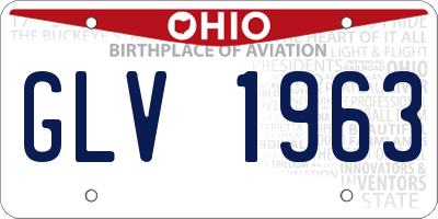 OH license plate GLV1963