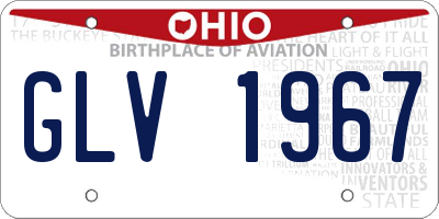 OH license plate GLV1967