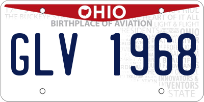 OH license plate GLV1968