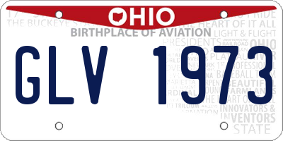 OH license plate GLV1973