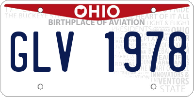 OH license plate GLV1978