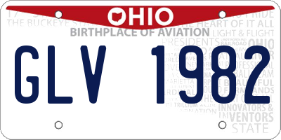 OH license plate GLV1982