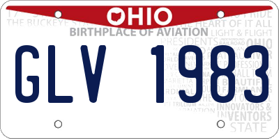 OH license plate GLV1983
