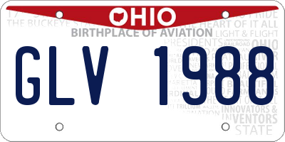 OH license plate GLV1988