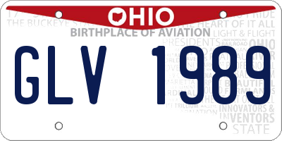 OH license plate GLV1989