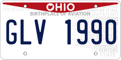 OH license plate GLV1990