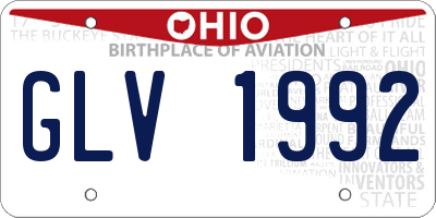 OH license plate GLV1992