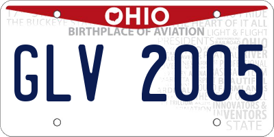 OH license plate GLV2005
