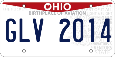 OH license plate GLV2014