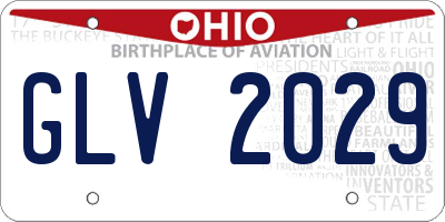 OH license plate GLV2029
