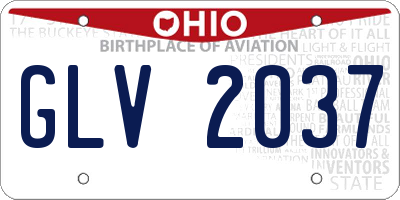 OH license plate GLV2037