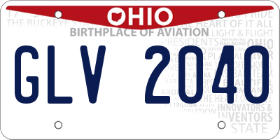 OH license plate GLV2040