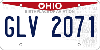 OH license plate GLV2071
