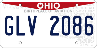 OH license plate GLV2086