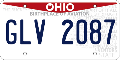 OH license plate GLV2087