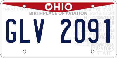OH license plate GLV2091
