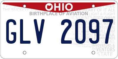 OH license plate GLV2097