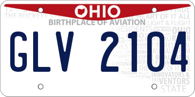 OH license plate GLV2104
