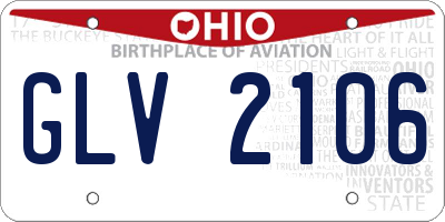 OH license plate GLV2106