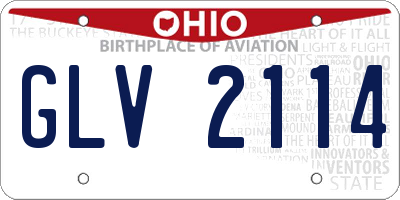 OH license plate GLV2114
