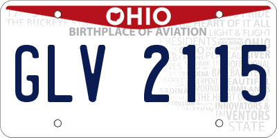 OH license plate GLV2115