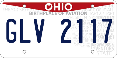 OH license plate GLV2117
