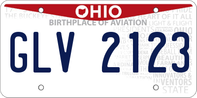OH license plate GLV2123