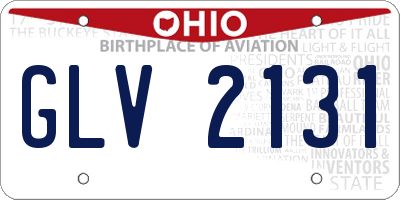 OH license plate GLV2131