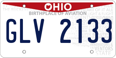 OH license plate GLV2133