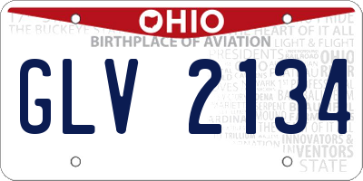 OH license plate GLV2134