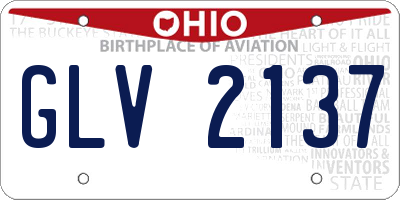 OH license plate GLV2137