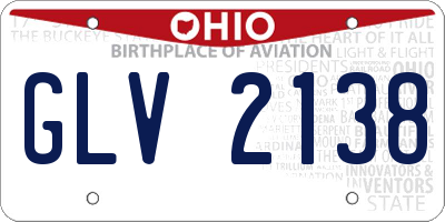 OH license plate GLV2138
