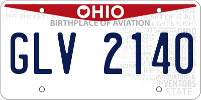 OH license plate GLV2140