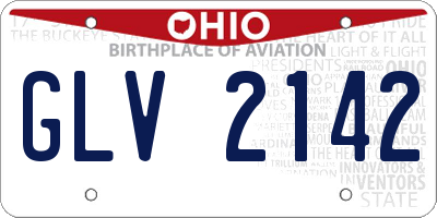 OH license plate GLV2142