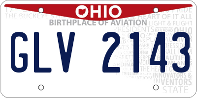 OH license plate GLV2143