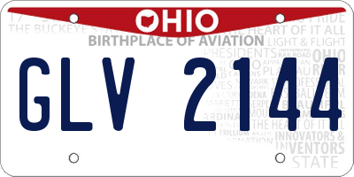 OH license plate GLV2144