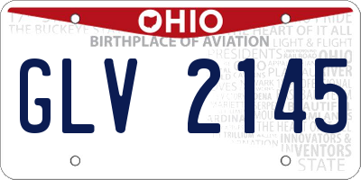 OH license plate GLV2145