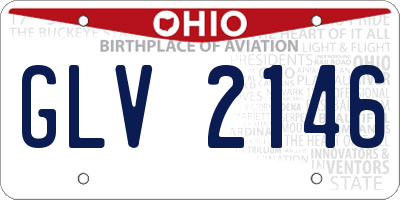 OH license plate GLV2146