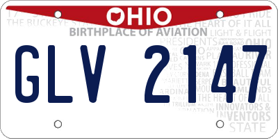 OH license plate GLV2147