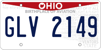 OH license plate GLV2149
