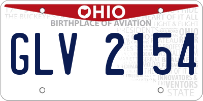 OH license plate GLV2154