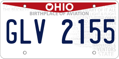 OH license plate GLV2155
