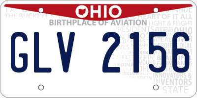 OH license plate GLV2156