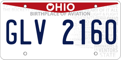 OH license plate GLV2160