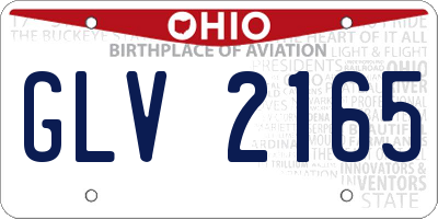 OH license plate GLV2165